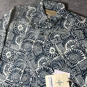Johari West Mens 3XL Natural Leisure Wear Hand Dyed Batik 100%‎ Cotton Shirt